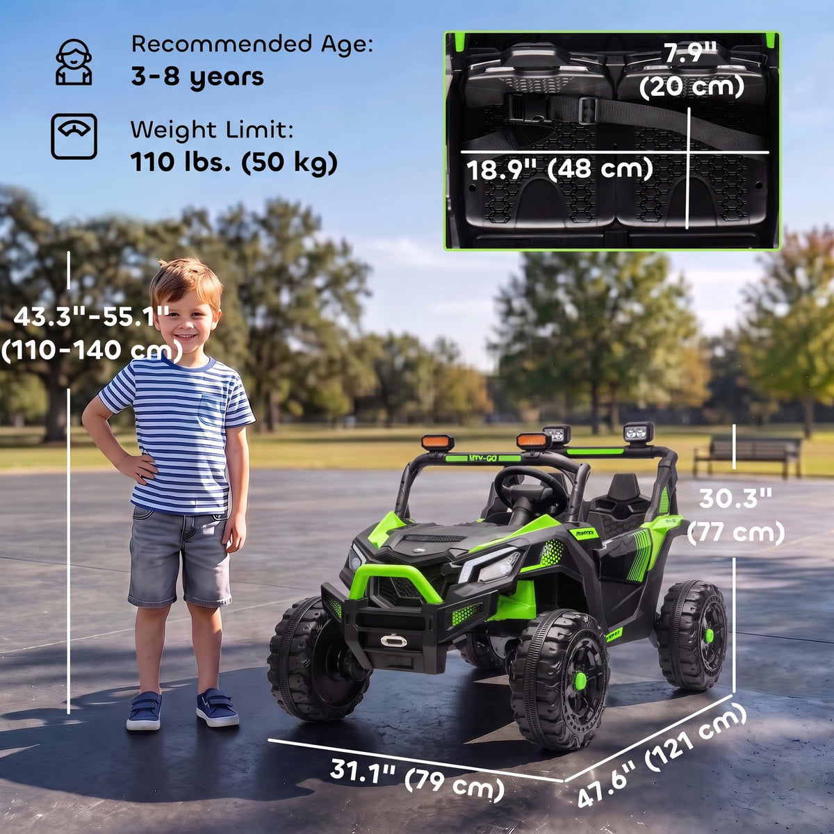 24V 2 Seater Ride On Truck Car Green G781