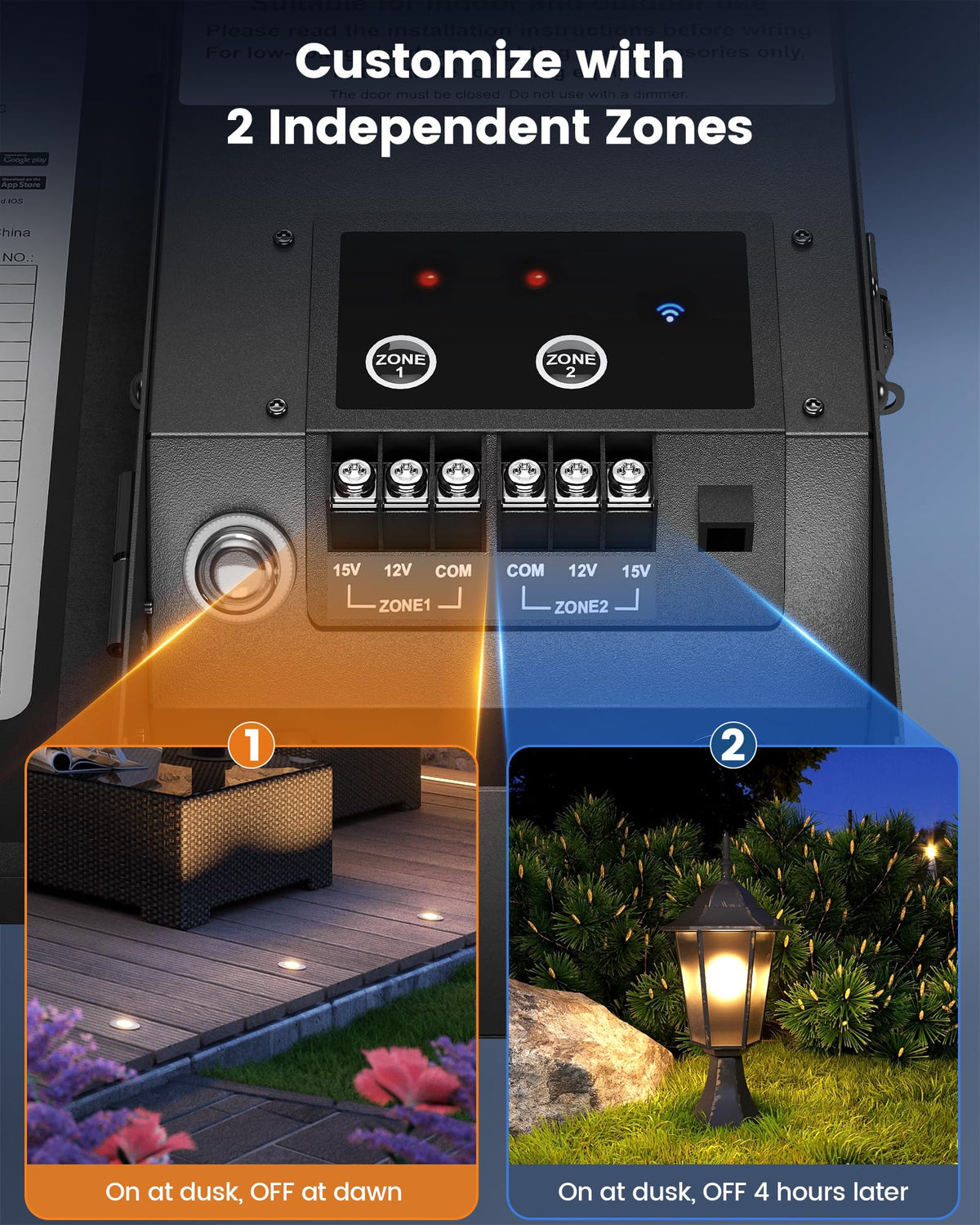 200W Smart Wi-Fi Low Voltage Transformer with 2 Zone R392839