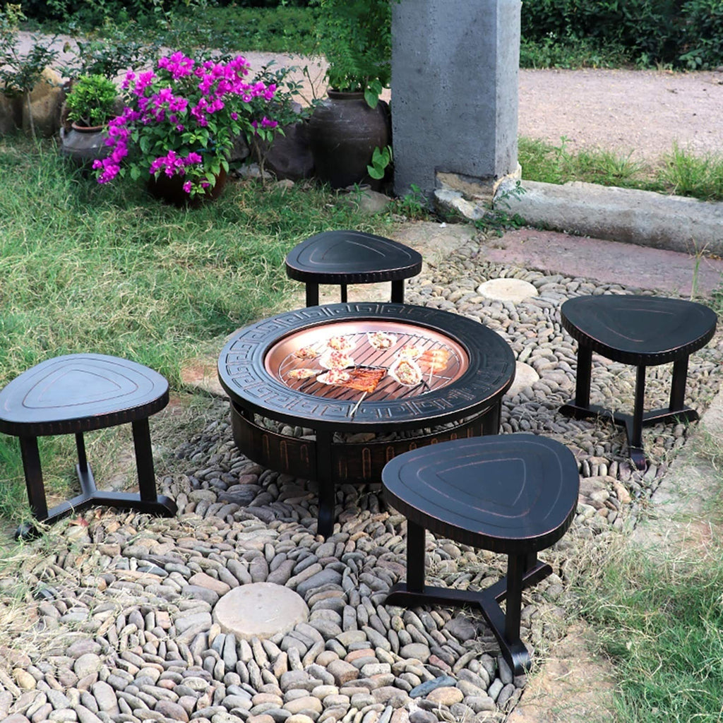 Wood-Burning Fire Pit Bowl with Spark Screen Z437273