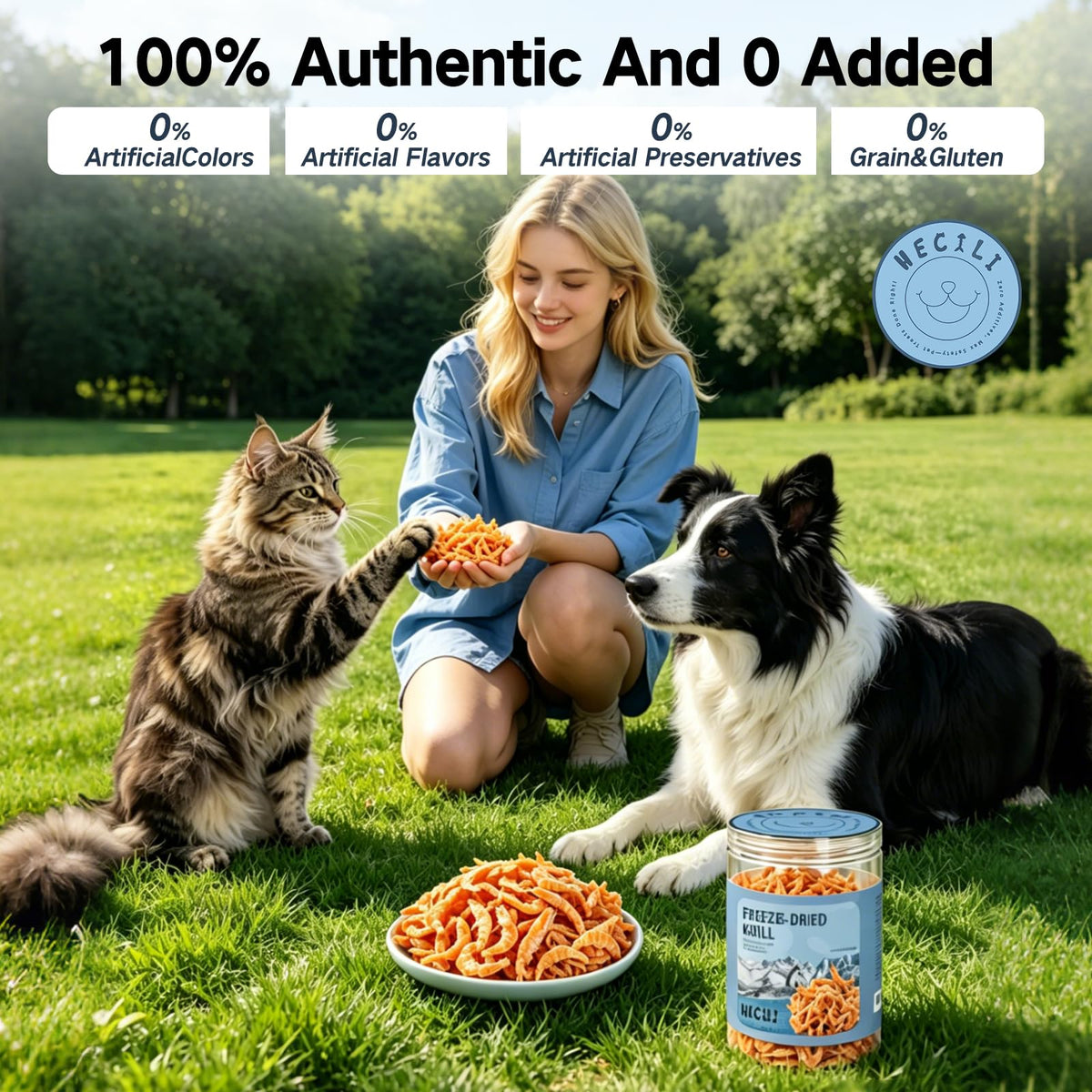 Freeze Dried Antarctic Krill Treats for Dogs & Cats, Omega-3, 4 oz P35363
