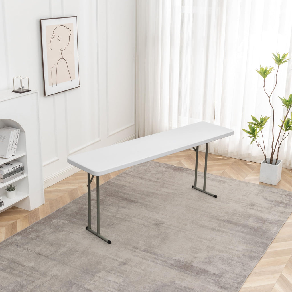72" White Plastic Folding Seminar Table S622