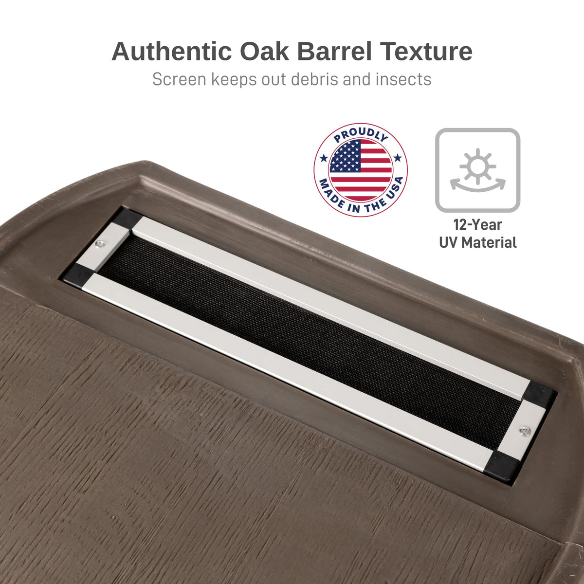 50-Gallon Flat Back Rain Barrel with Brass Spigot B311039
