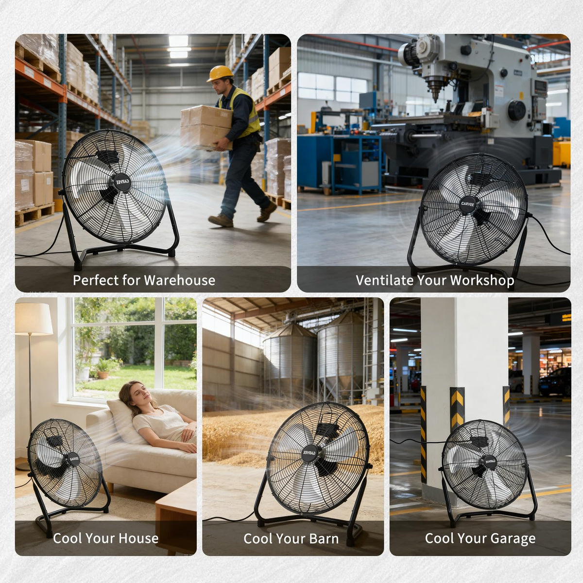 20 Inch 3 Speed High Velocity Floor Fan M204