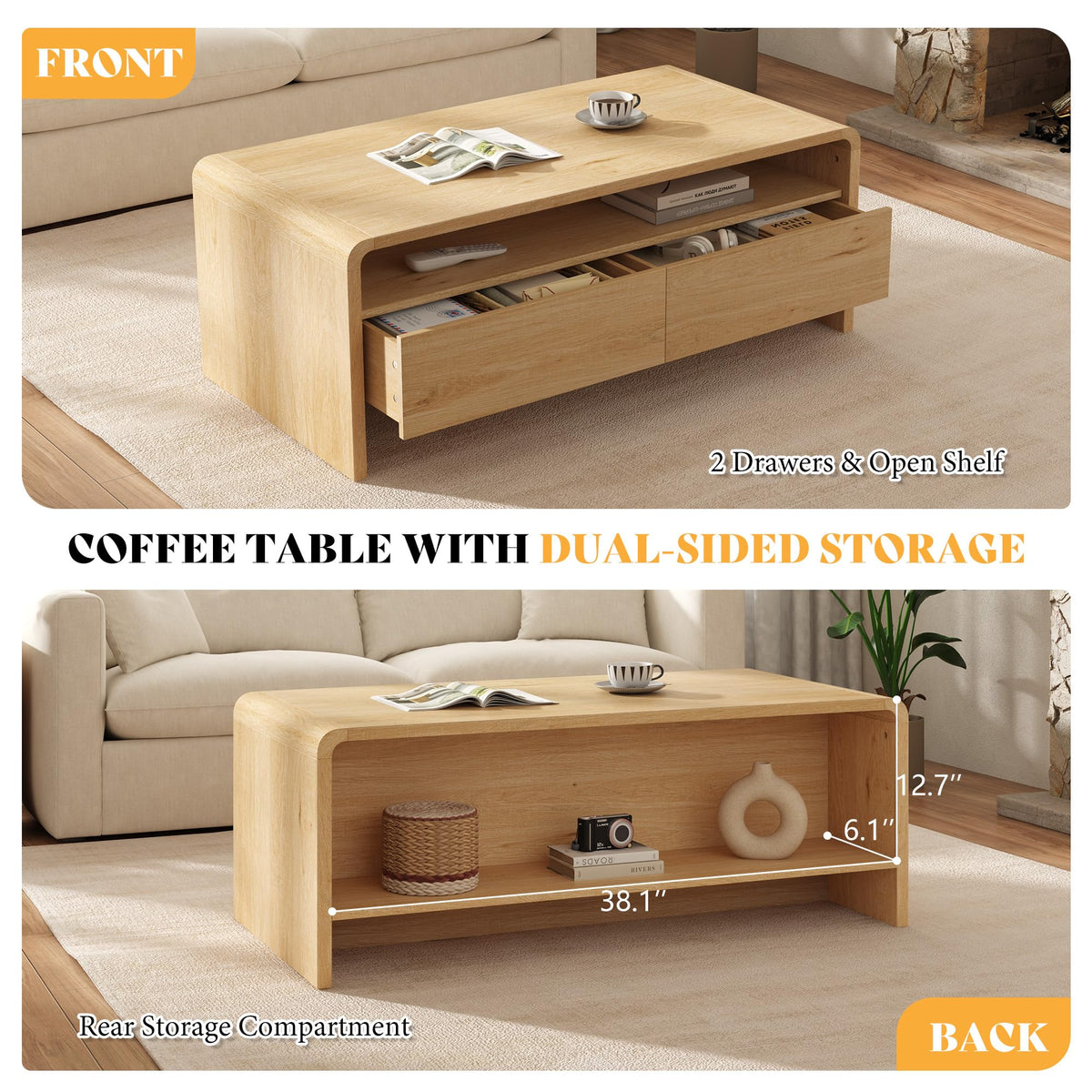 3-Piece Coffee Table Set with 2 End Tables H705