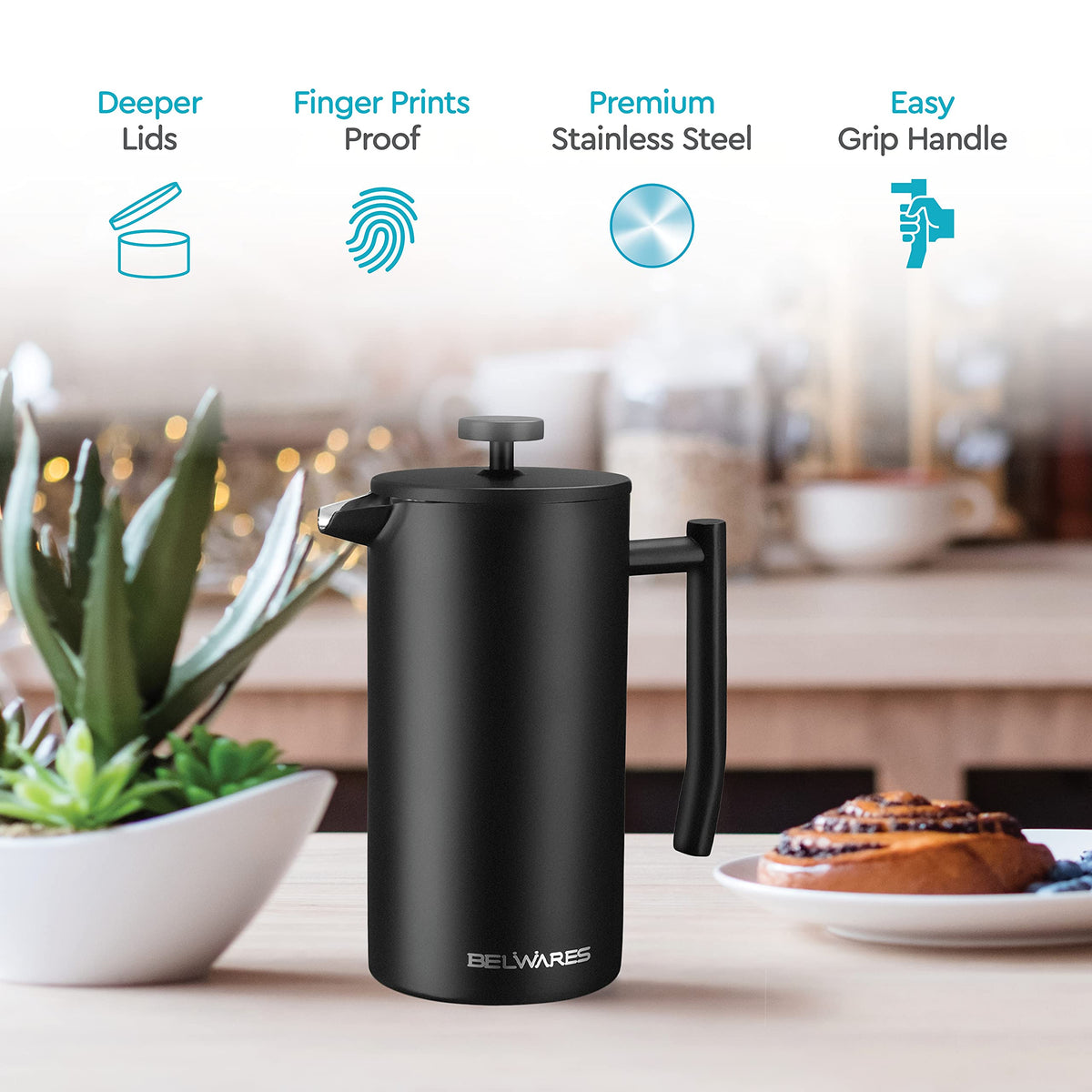 Insulated French Press Coffee Maker 50oz E319