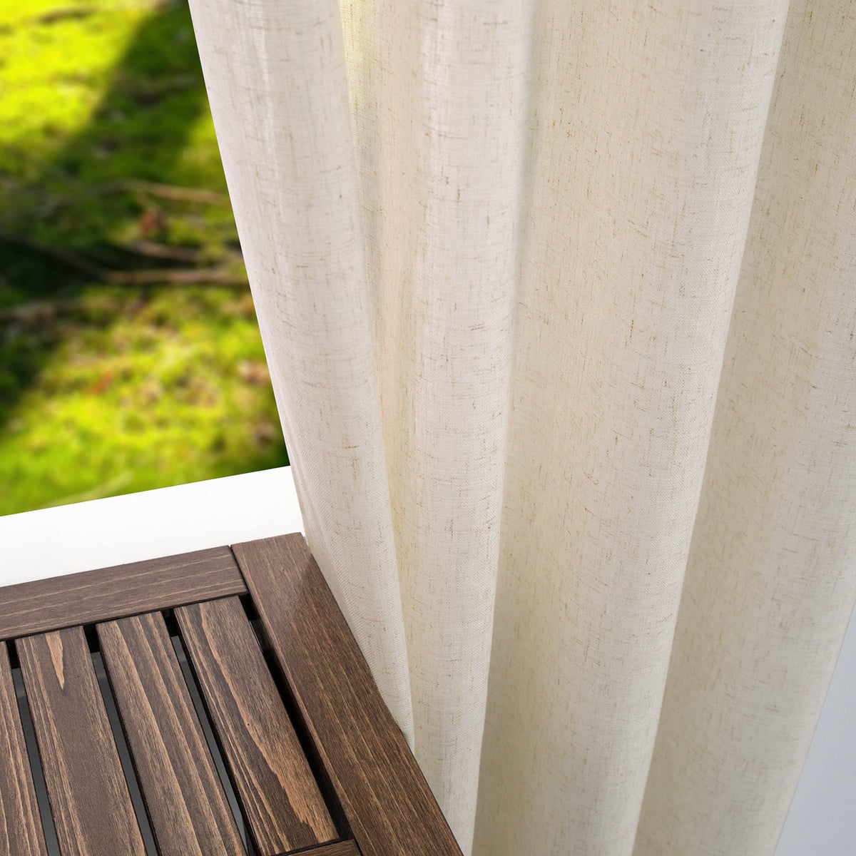 Beige Linen Curtains 2 Panels 84 Inches Long R2099