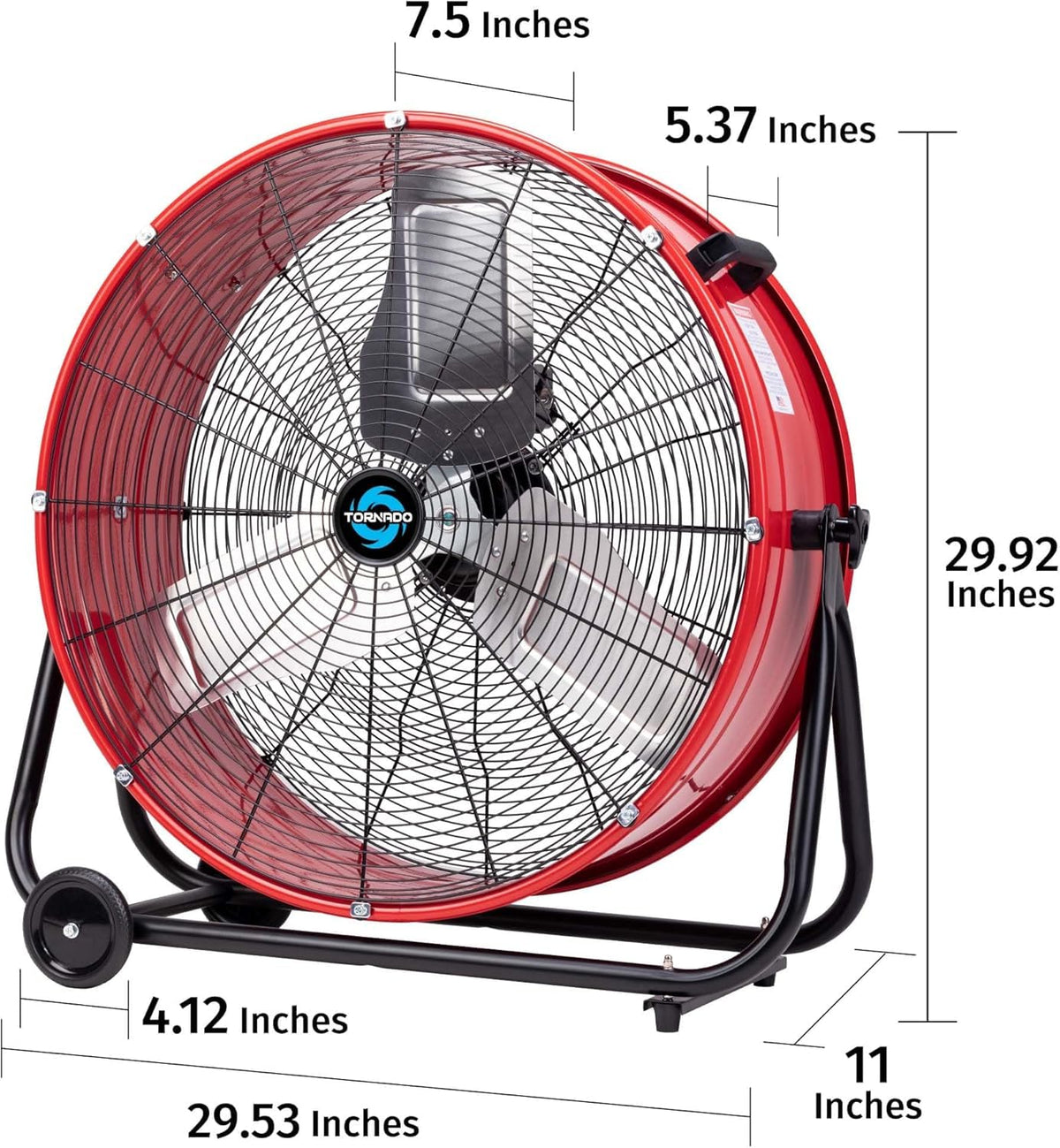 24 Inch High Velocity Tilt Metal Drum Fan 3 Speed 8800 CFM C75319