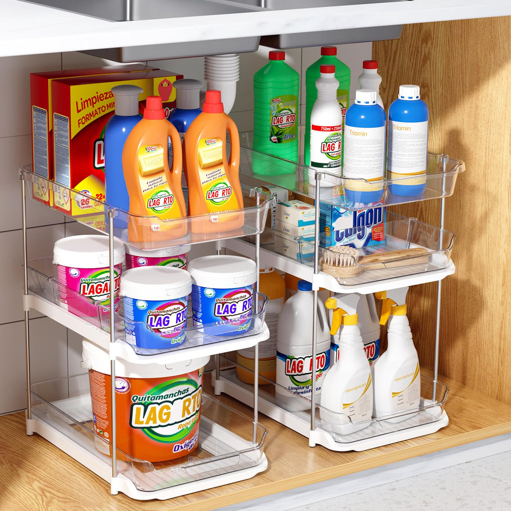 2 Sets of 3-Tier Under Sink Organizers and Storage U8960