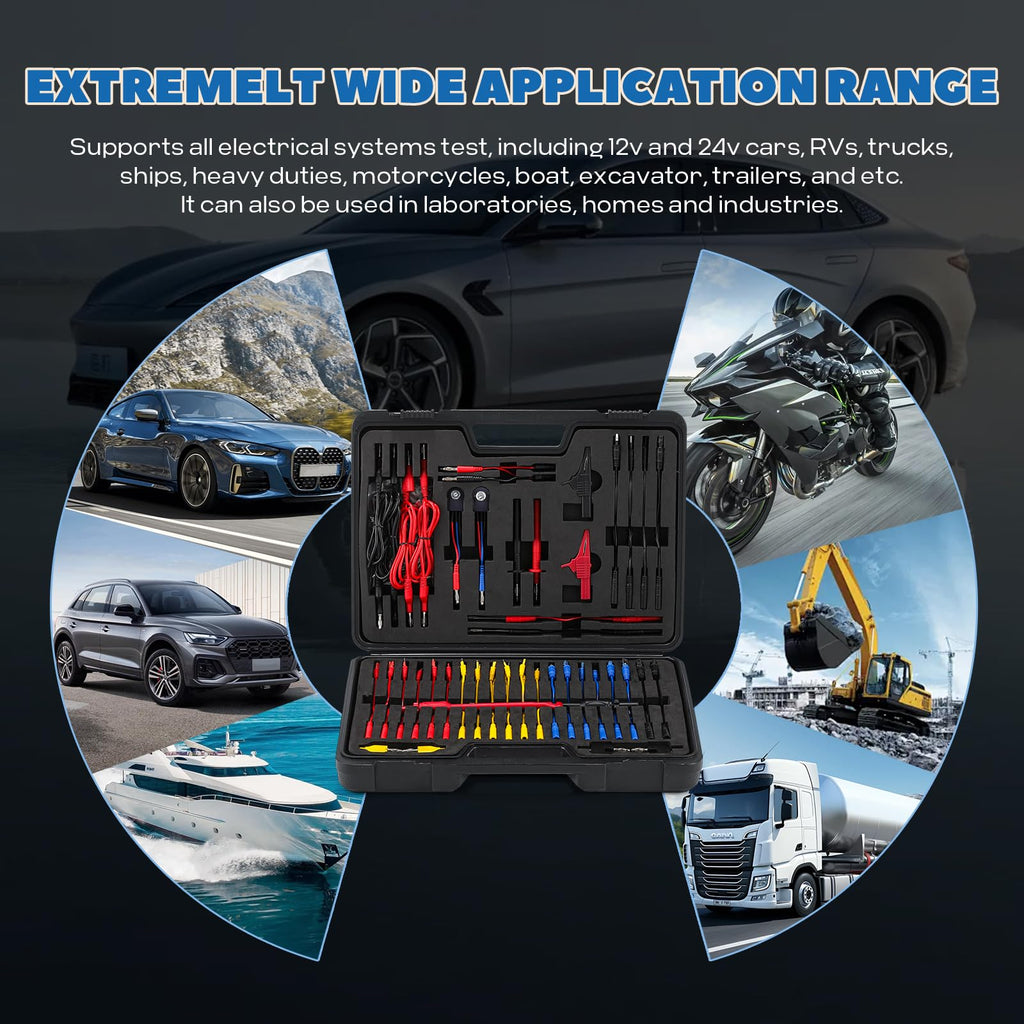 110 Pc Automotive Multimeter Test Leads Kit with Alligator Clips, Banana Plugs & Probes G20244
