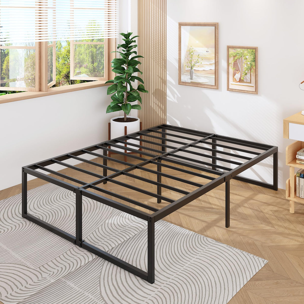 Queen Bed Frame 18 Inch with Steel Slat Support M1117