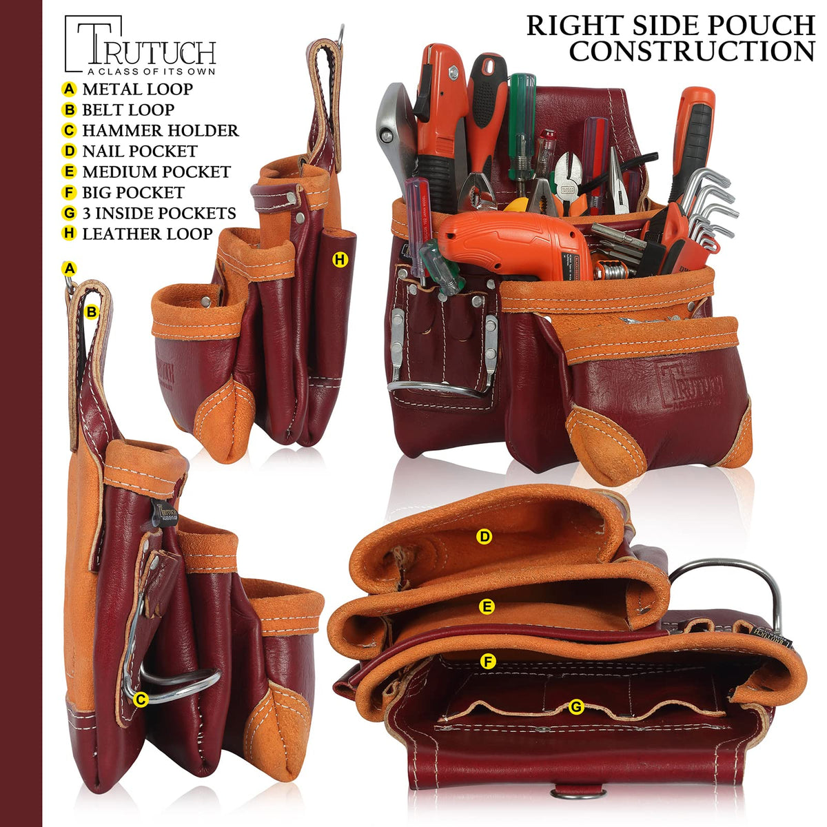 Maroon Leather Tool Belt R943802