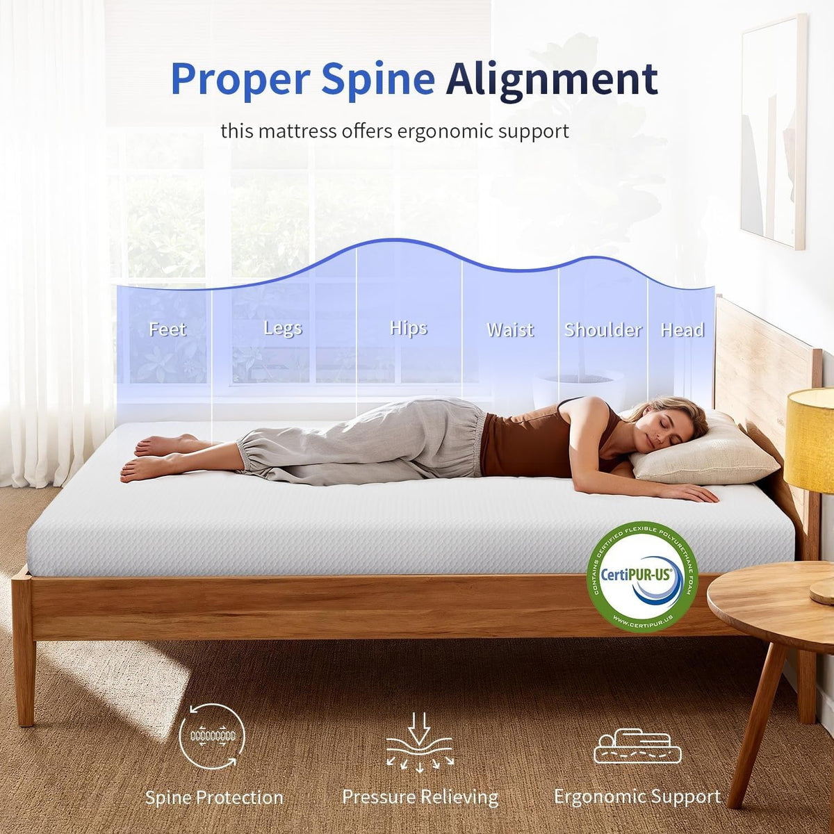5 Inch Twin Size White Gel Memory Foam A671