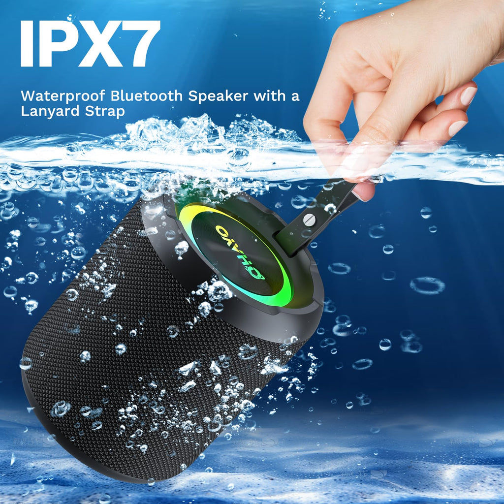 40W Wireless Portable Bluetooth Speaker with Lights, IPX7 Waterproof I72766