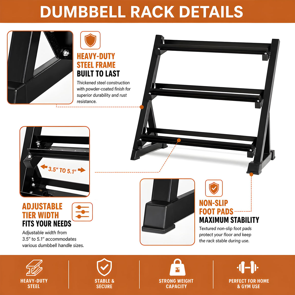 Dumbbell Set with Rack D994
