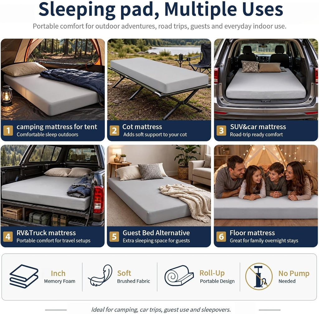 5 Inch Twin Size White Gel Memory Foam A671