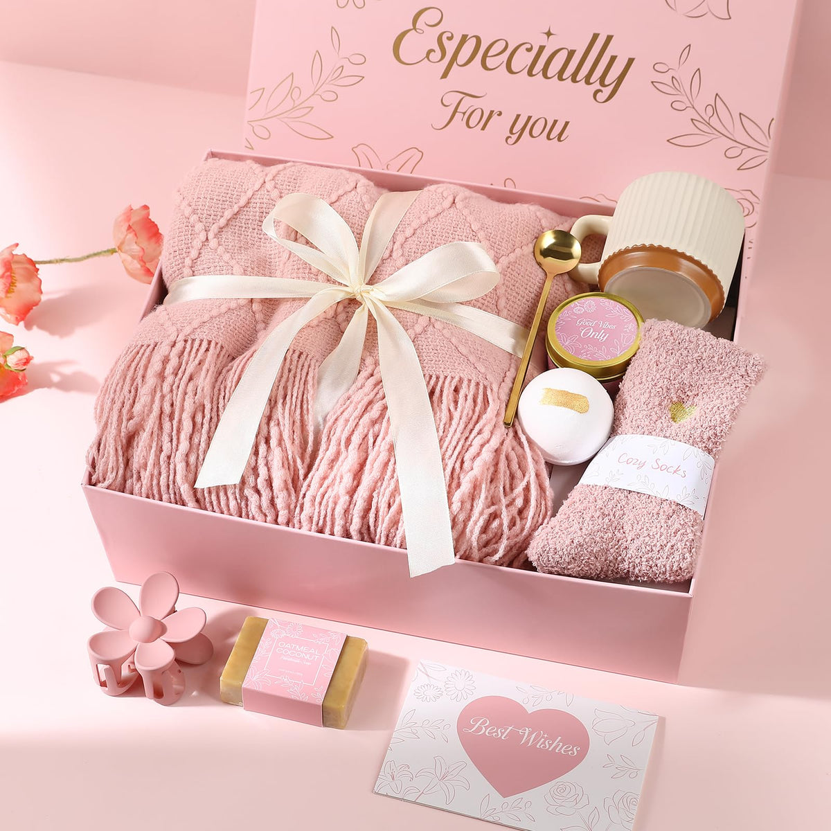 Get Well Soon Gifts Baskets for Women (Pink) Q347