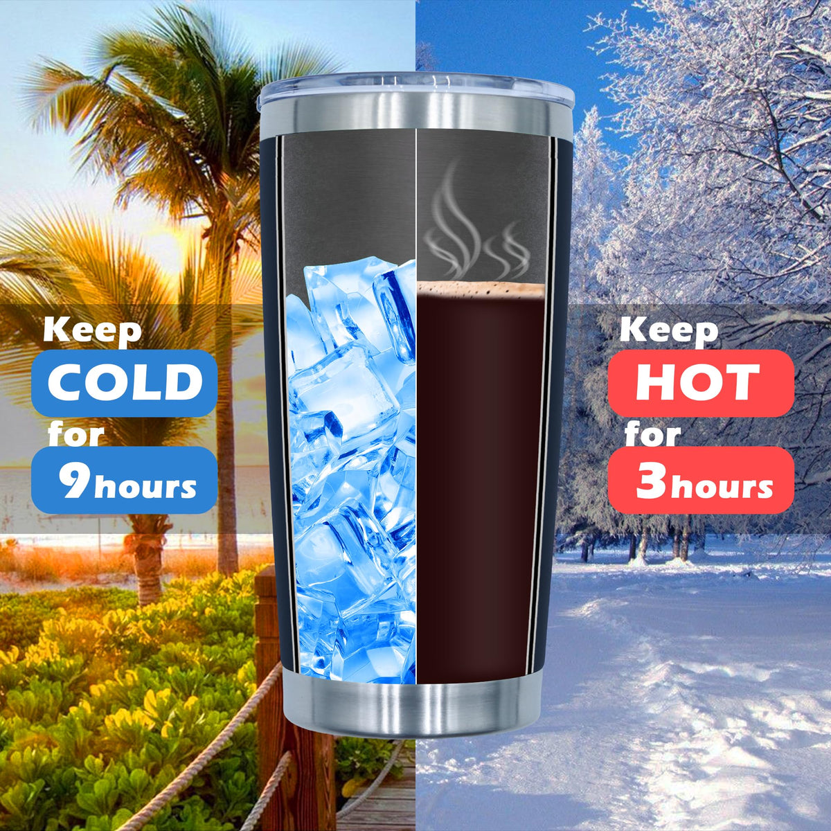 20oz Insulated Stainless Steel Tumbler with Lid Navy Q61625