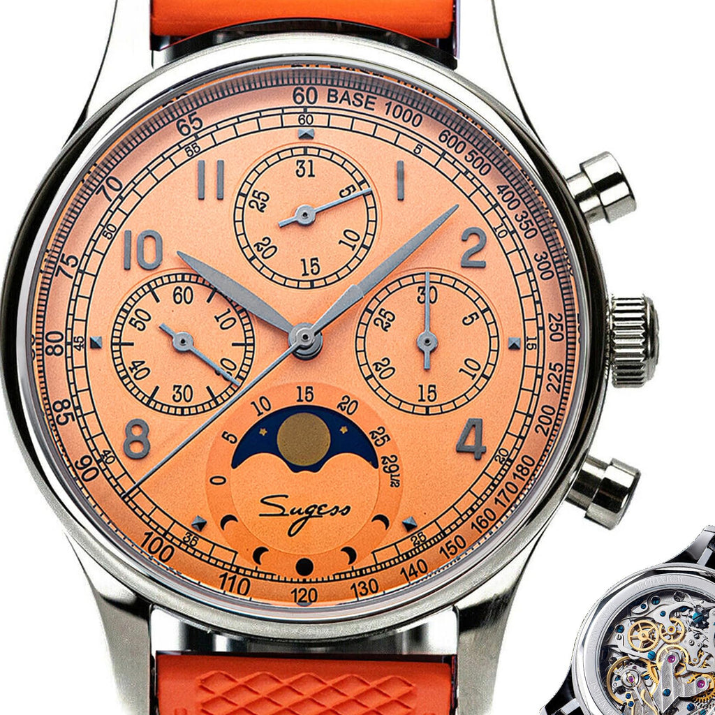 40mm Mechanical Chronograph Mens Wrist Watch U932
