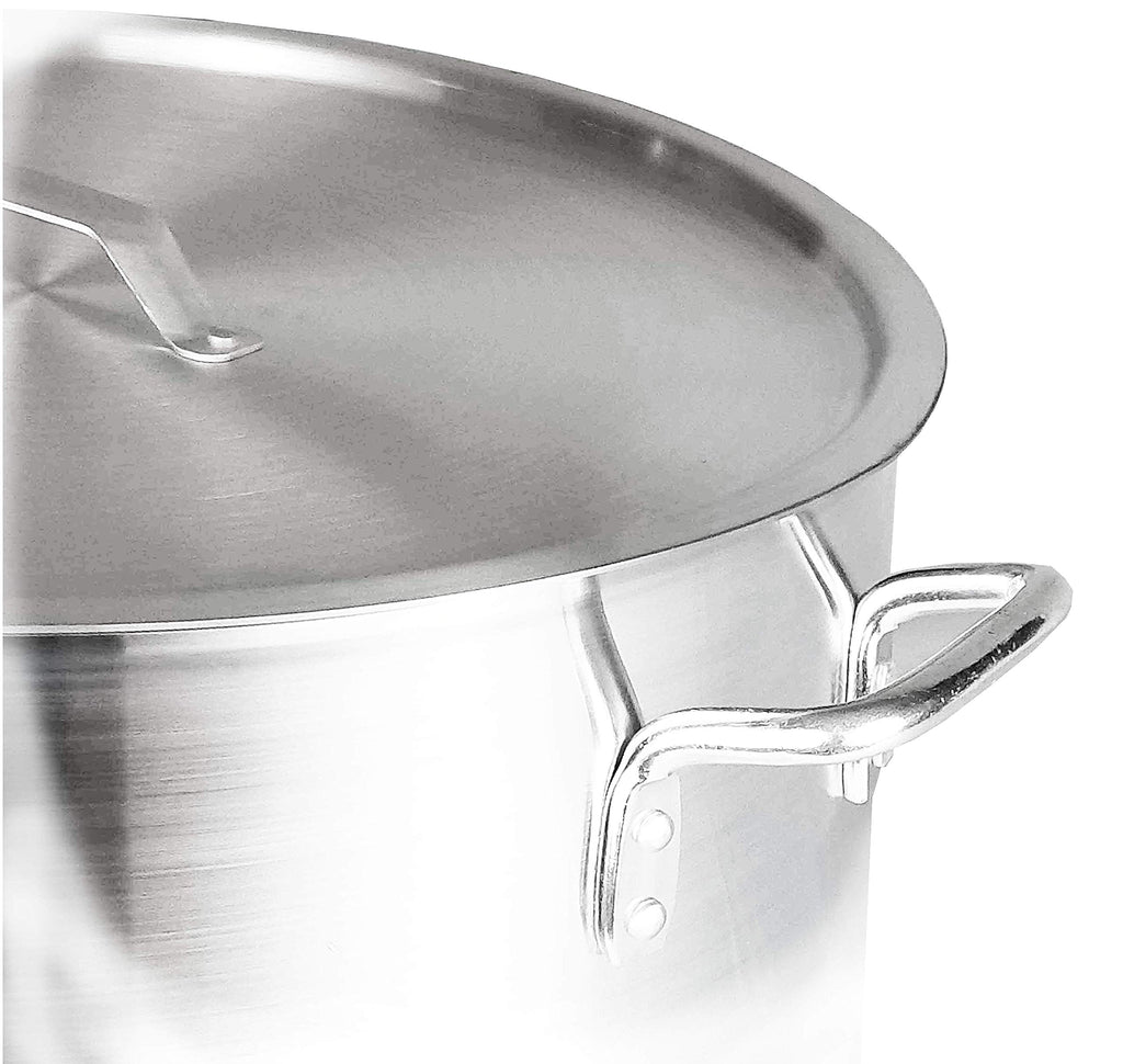 50 and 60 Qt Heavy Gauge Aluminum Stock Pot Set with Lid L881