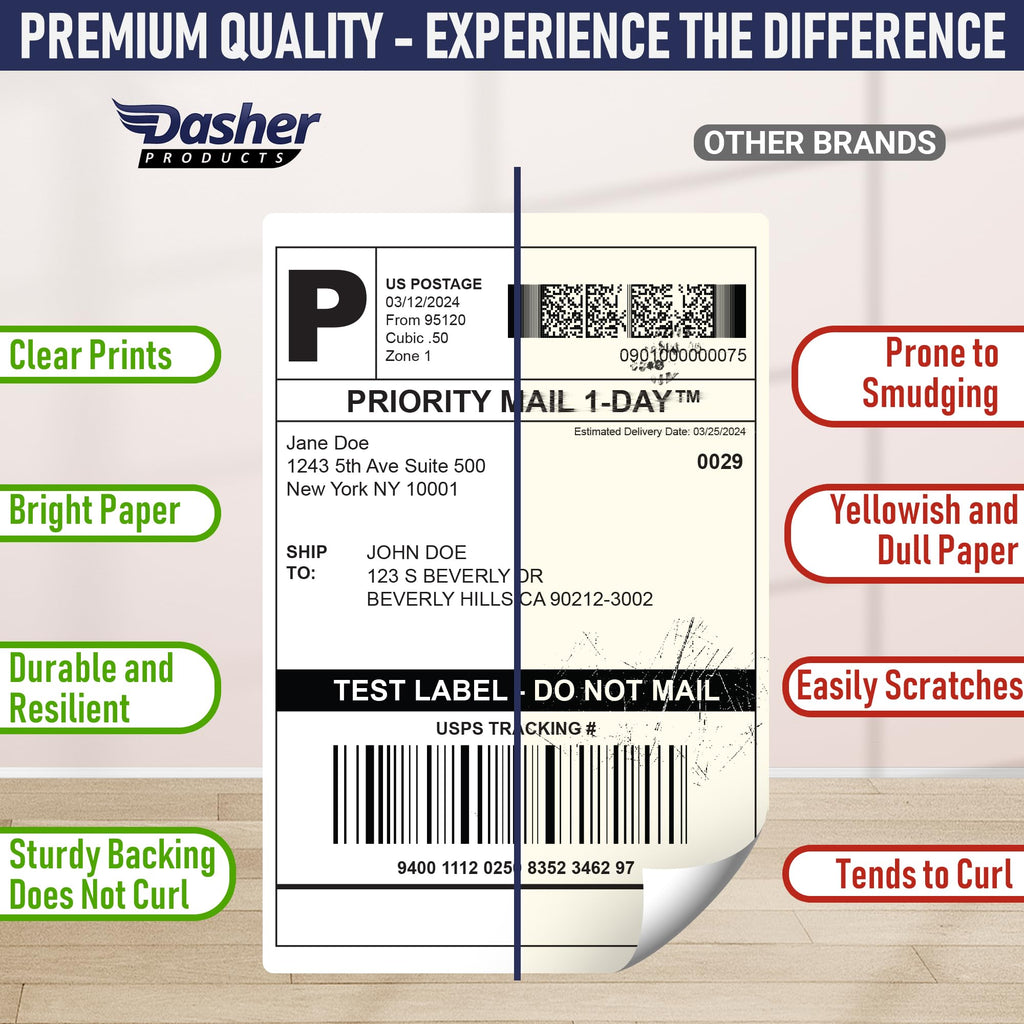 Thermal Shipping Labels 4x6, Water Resistant, Strong Adhesive, 220 per Roll T49943