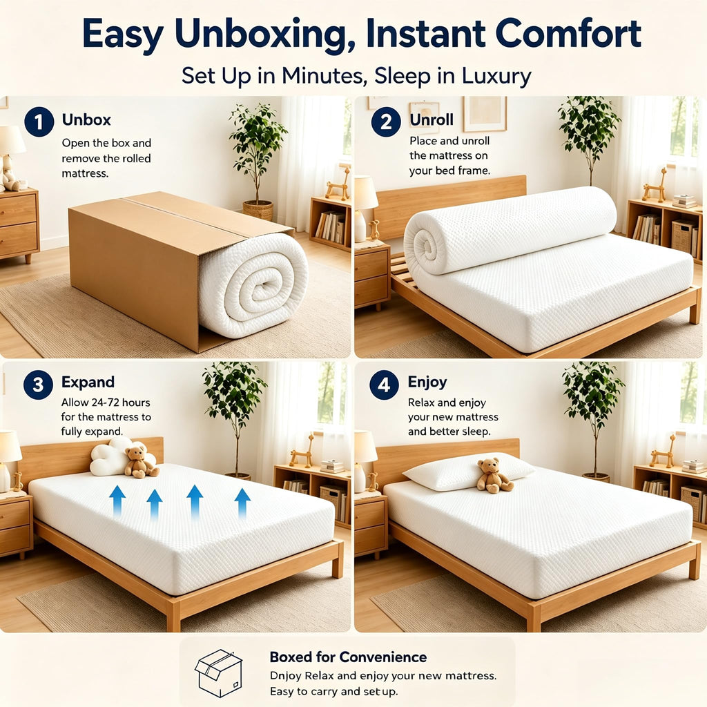 5 Inch Twin Size White Gel Memory Foam A671