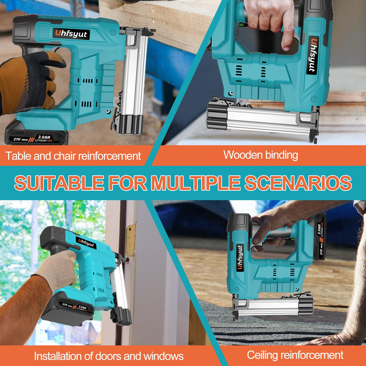 Cordless 21V 2 in 1 Brad Nailer and Staple Gun Q42019