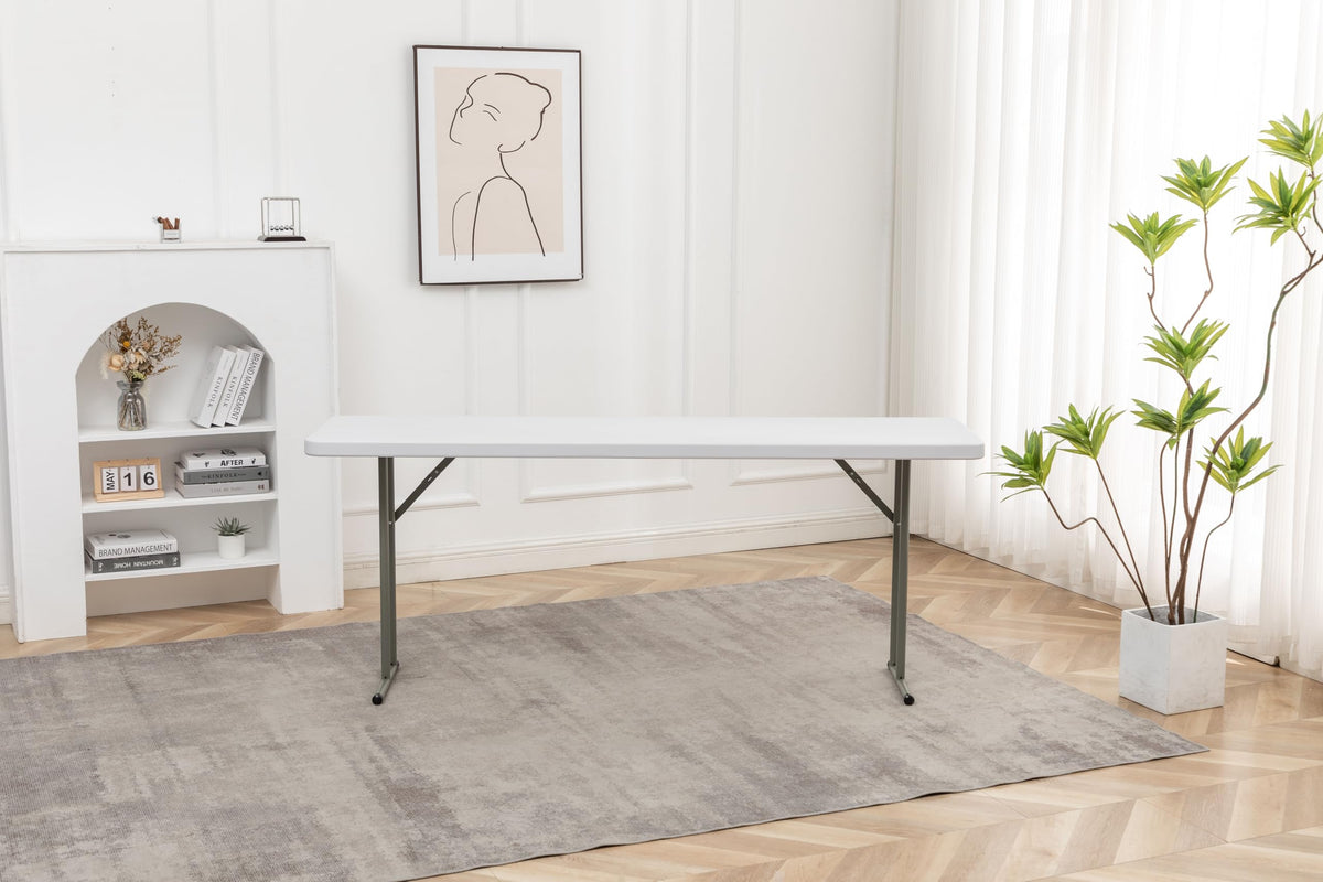 72" White Plastic Folding Seminar Table S622