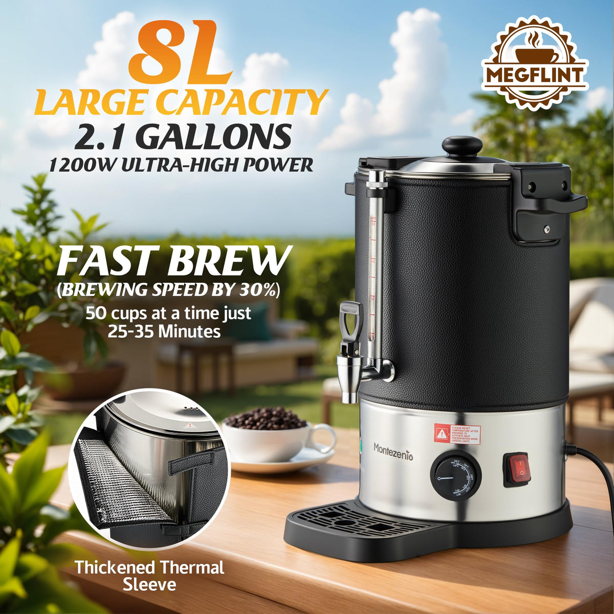 50-Cup Stainless Steel Double Insulated Coffee Urn U162913