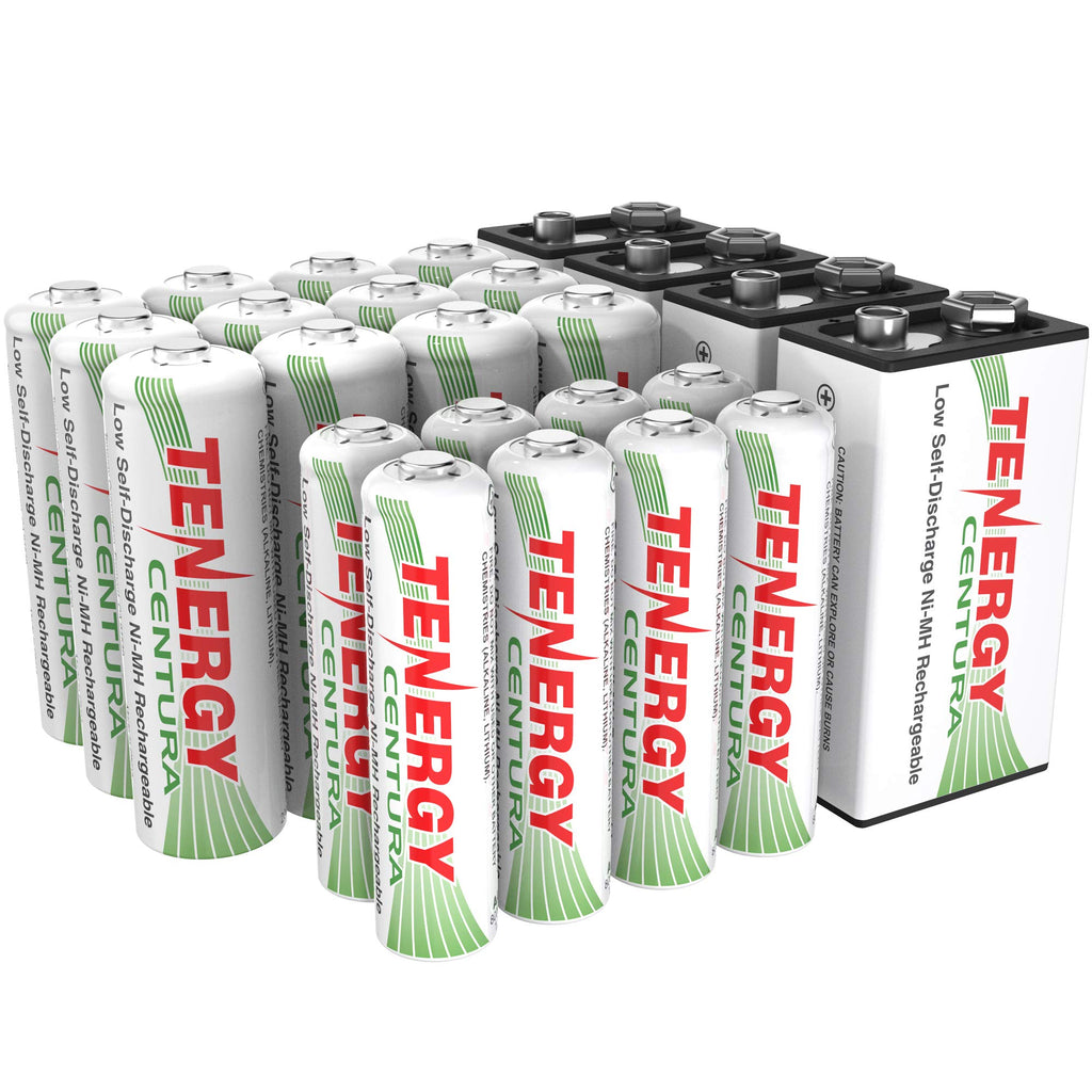 Rechargeable Battery Combo, 12 AA, 8 AAA and 4 9V Set R45119
