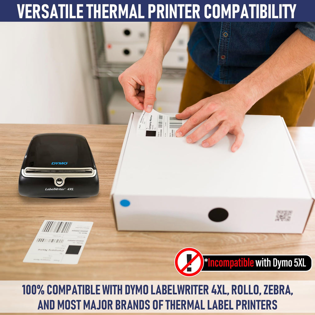 Thermal Shipping Labels 4x6, Water Resistant, Strong Adhesive, 220 per Roll T49943