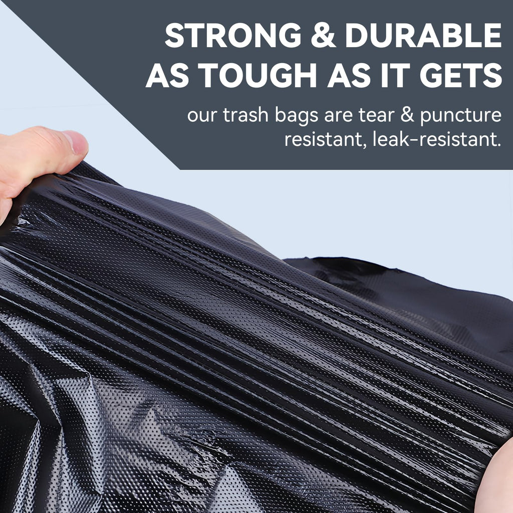 45 Gallon Heavy Duty Black Plastic Trash Bags 50 Count S4111