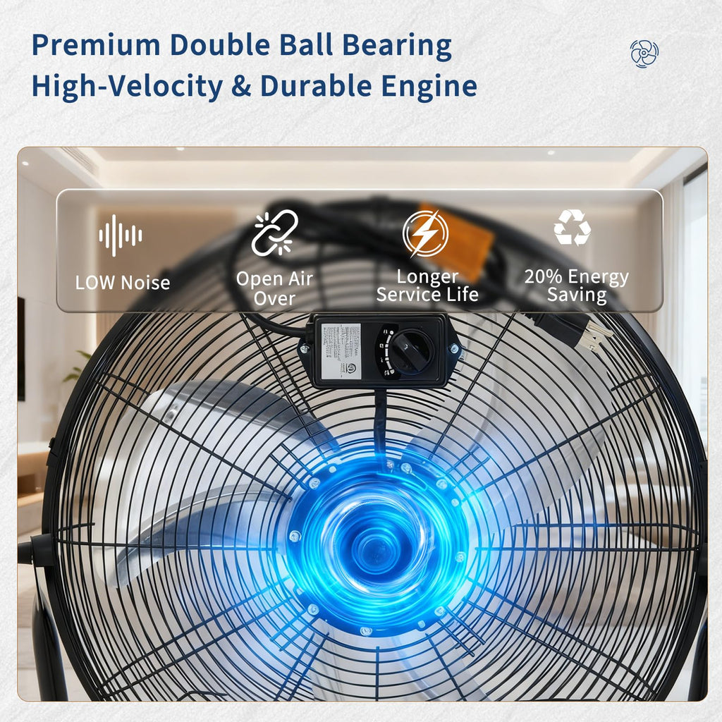 20 Inch 3 Speed High Velocity Floor Fan M204