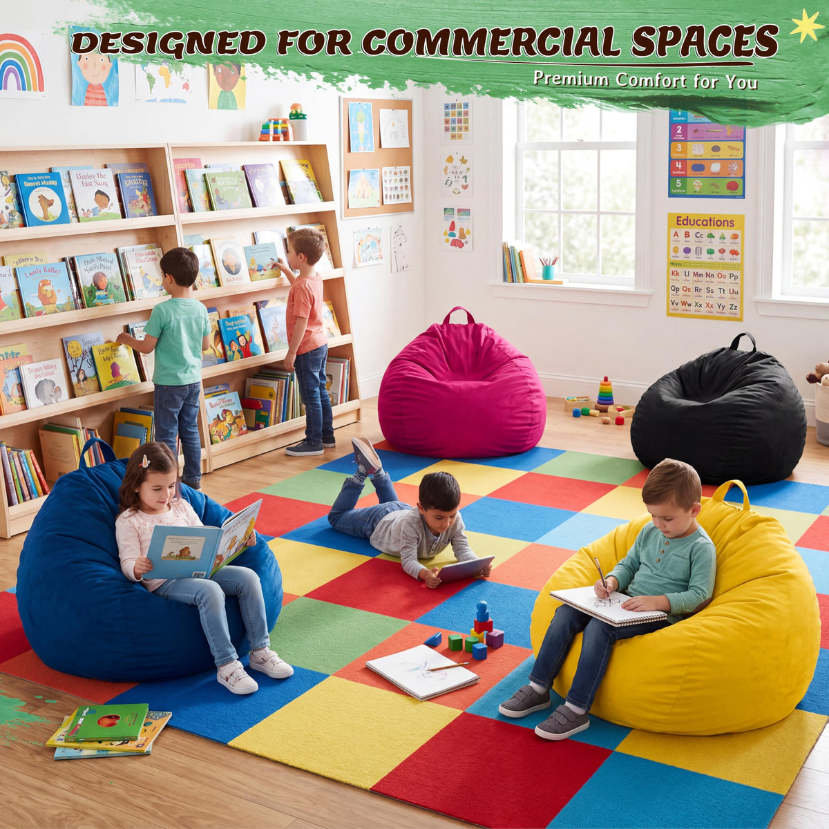 Bean Bag Chair Yellow 2FT A8091