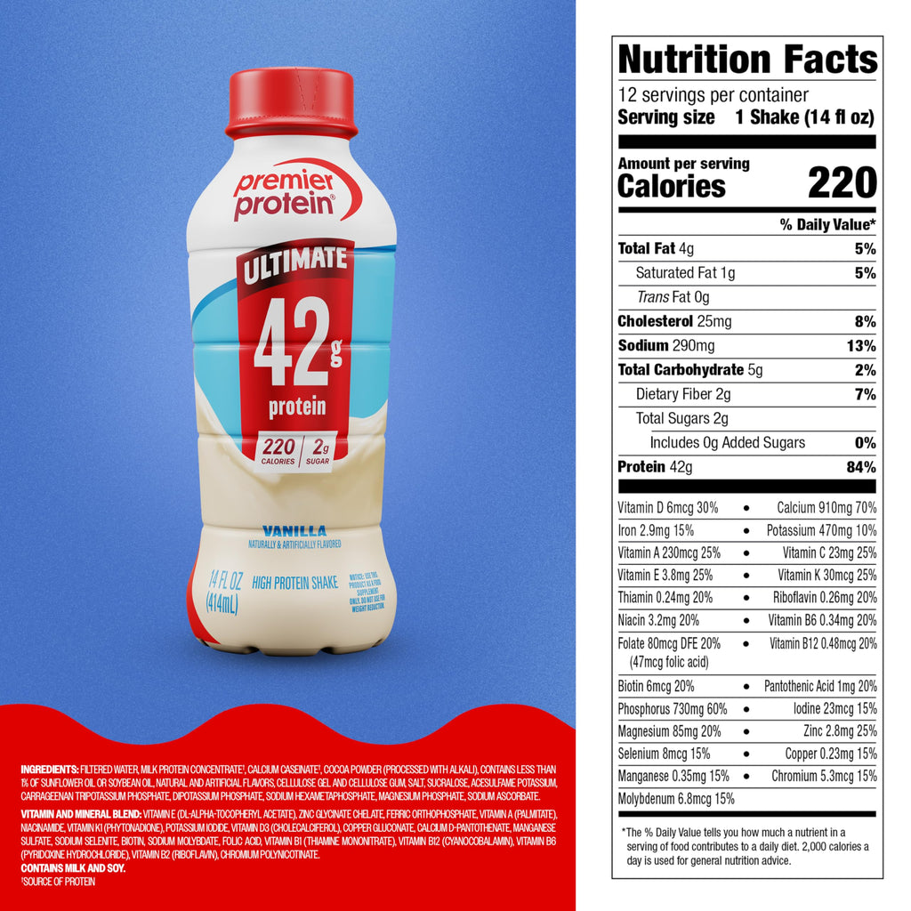 Vanilla 42g High Protein Shake 12 Pack Y923036