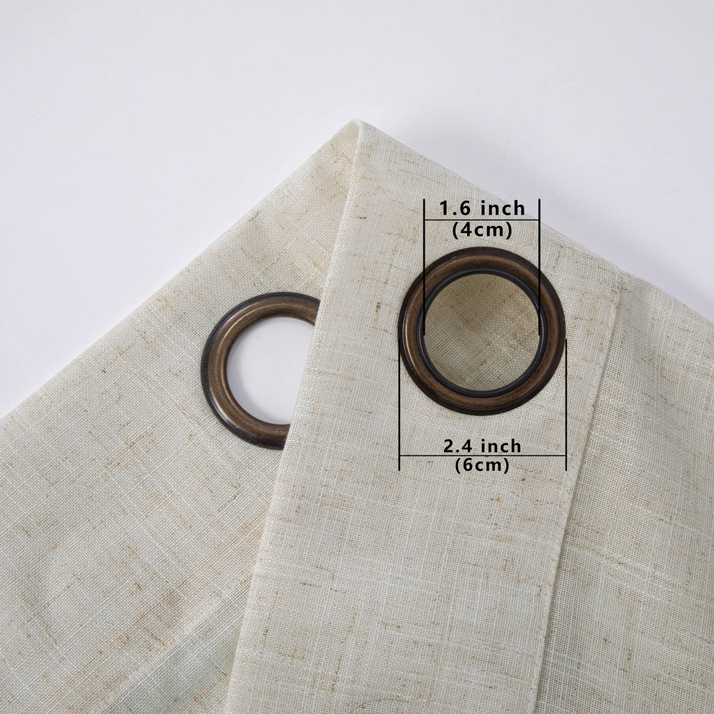 Beige Linen Curtains 2 Panels 84 Inches Long R2099