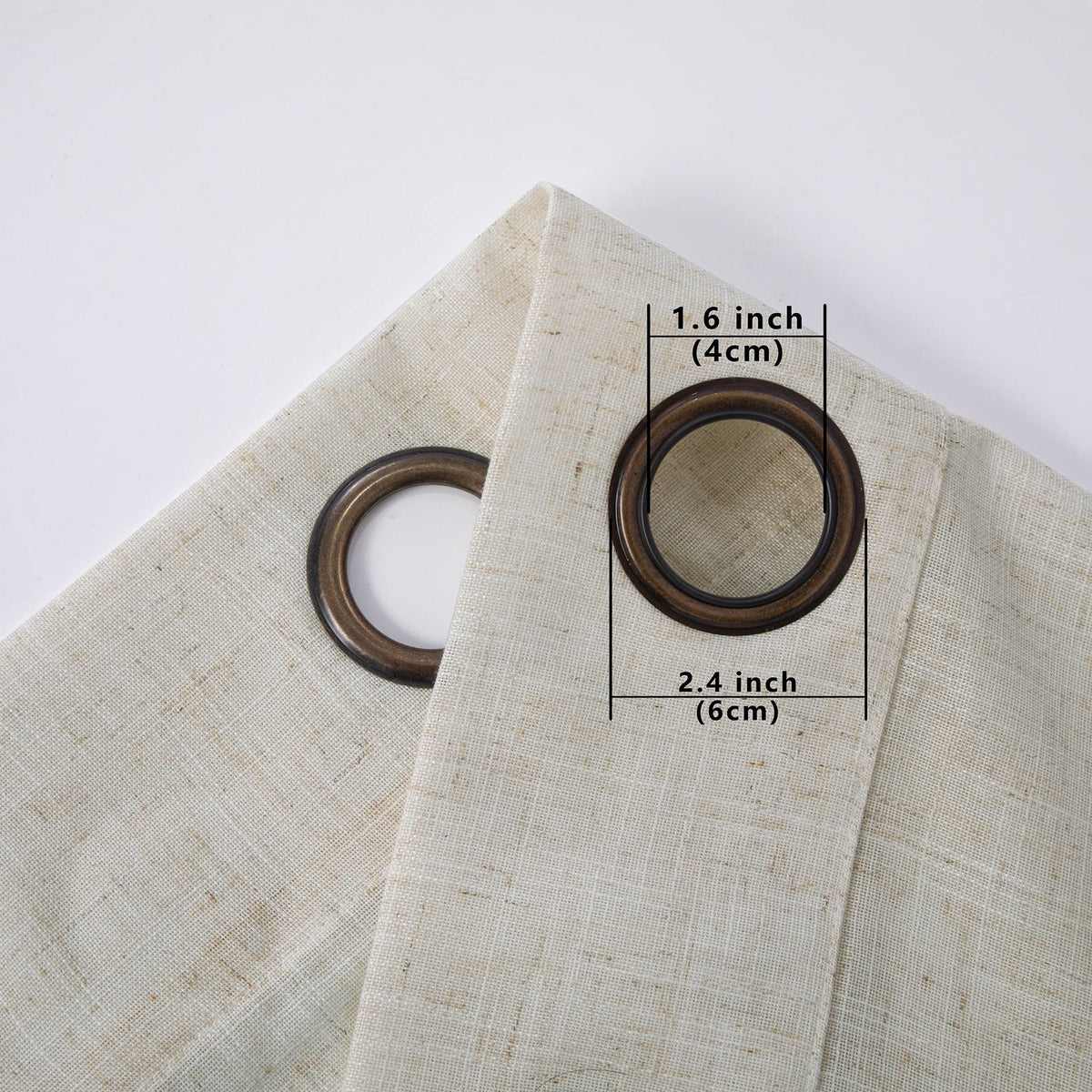 Beige Linen Curtains 2 Panels 84 Inches Long R2099