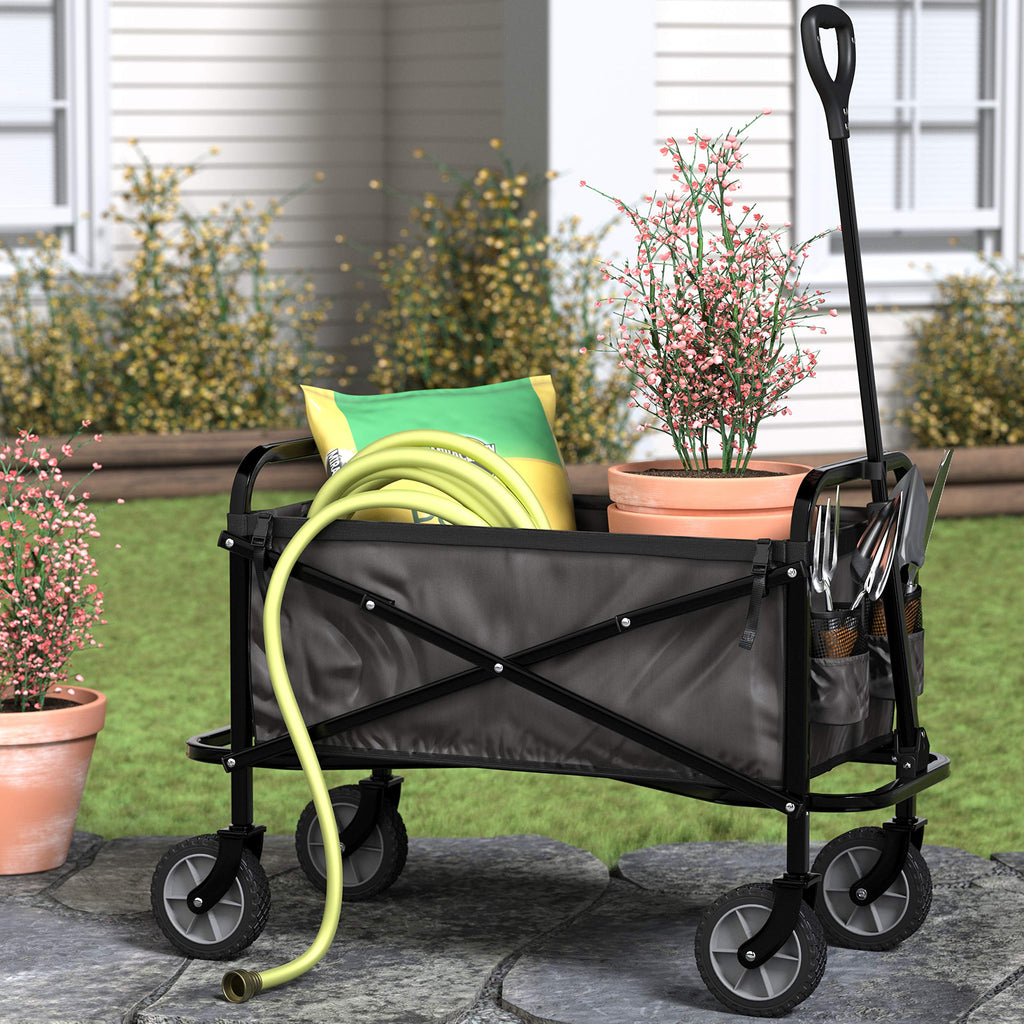 Collapsible Heavy Duty Utility Wagon 265 Pounds Capacity Black E88234