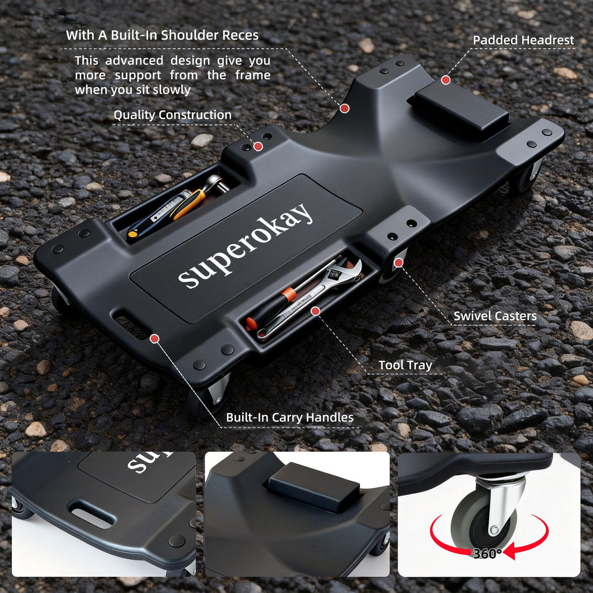 40 Inch Low Profile Mechanic Creeper E322026