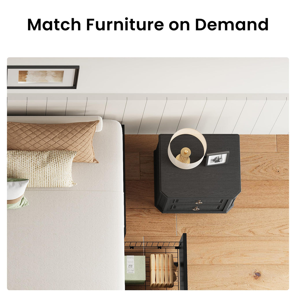 Queen Bed Frame with 4 Storage Drawers, Black R261