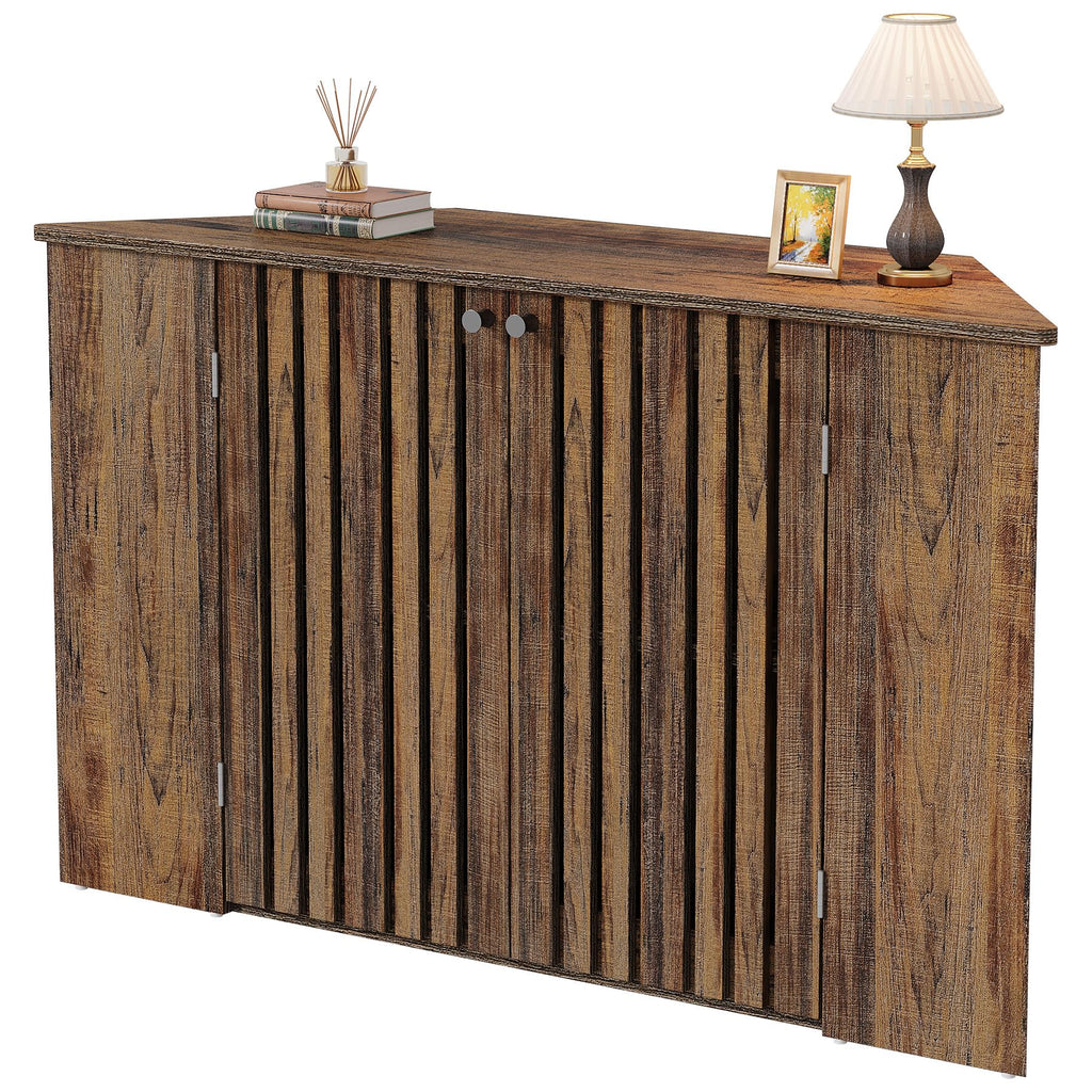 53" Farmhouse Corner TV Stand with Storage H941087