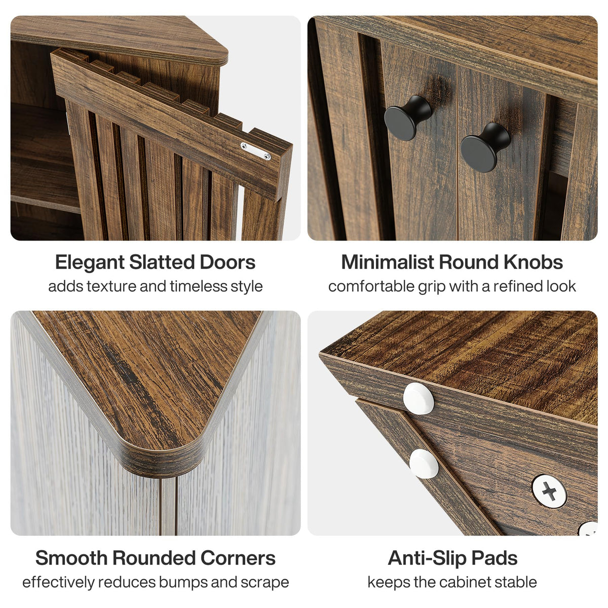 53" Farmhouse Corner TV Stand with Storage H941087