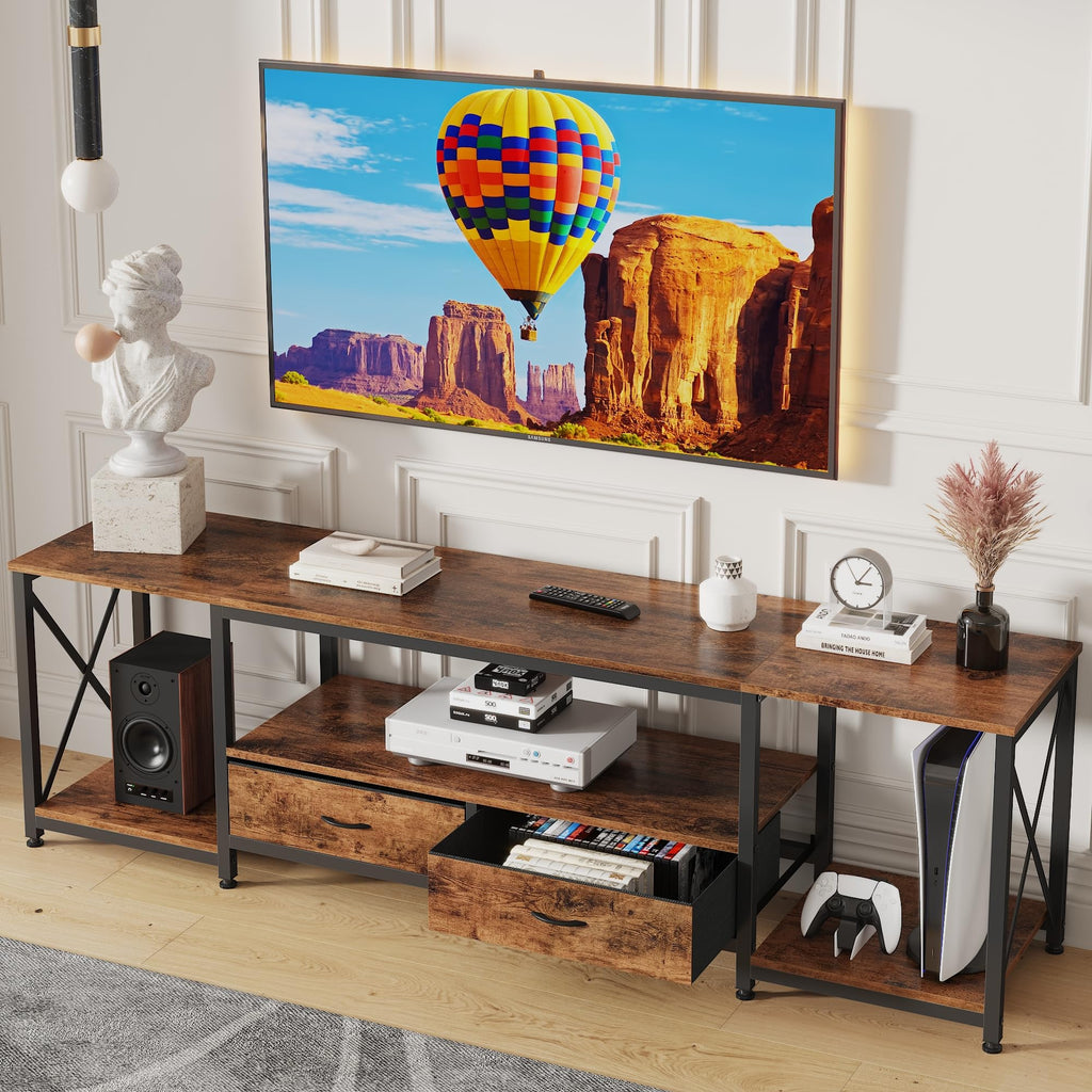 Fabric Drawers TV Stand for 65 70 75 Inches TV K91634